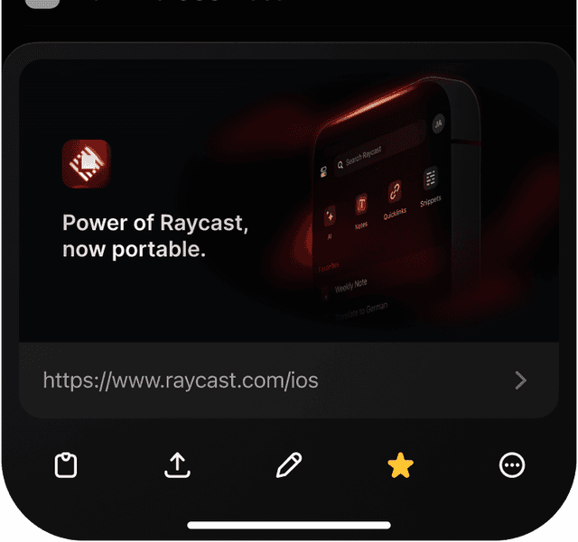 Raycast for iOS