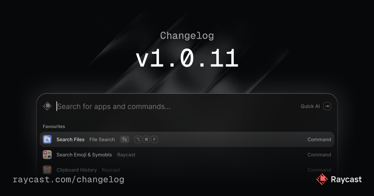 Raycast v1.0.11 - 🔒 1.0.11 - Logout Hotfix