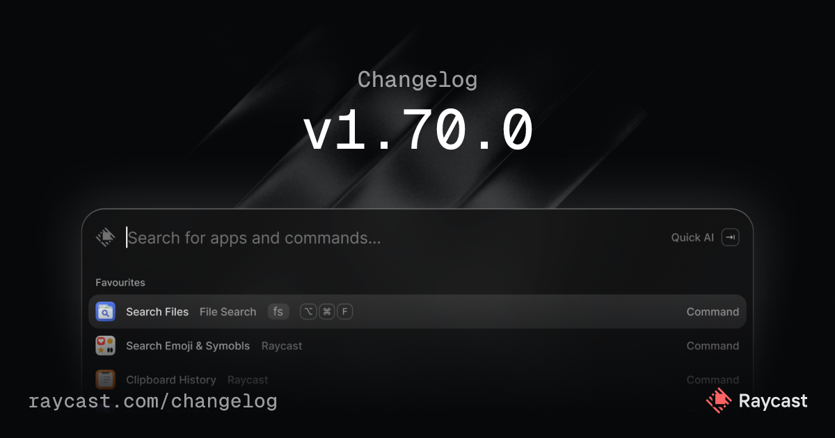 Raycast v1.70.0 - Companion Browser Extension