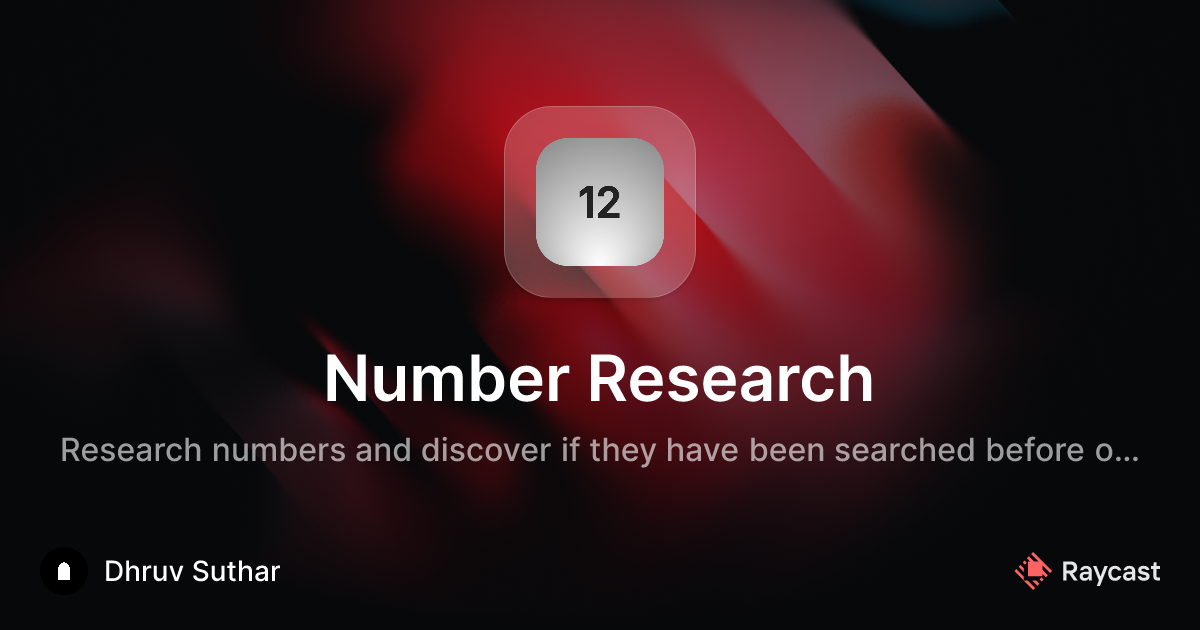 Raycast Store: Number Research