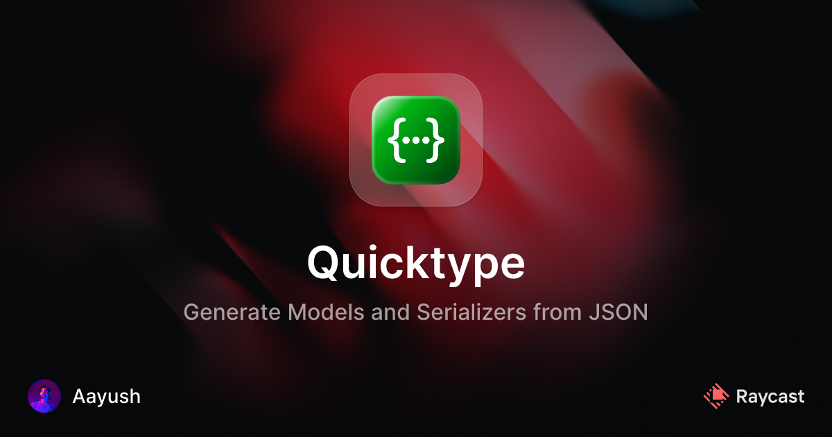 Raycast Store: Quicktype