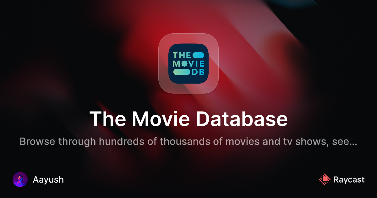 Raycast Store: The Movie Database