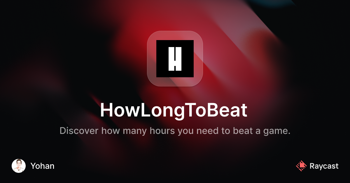 Raycast Store: HowLongToBeat