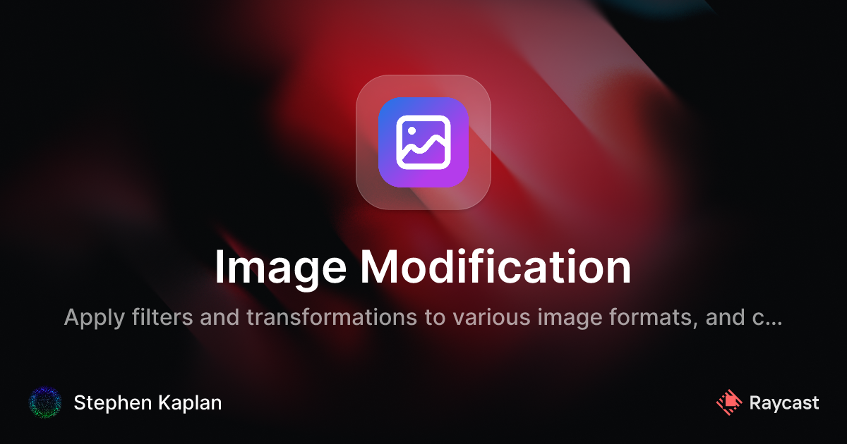 Raycast Store: Image Modification