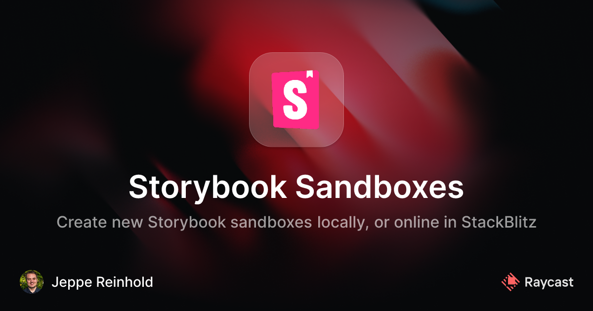 Raycast Store: Storybook Sandboxes