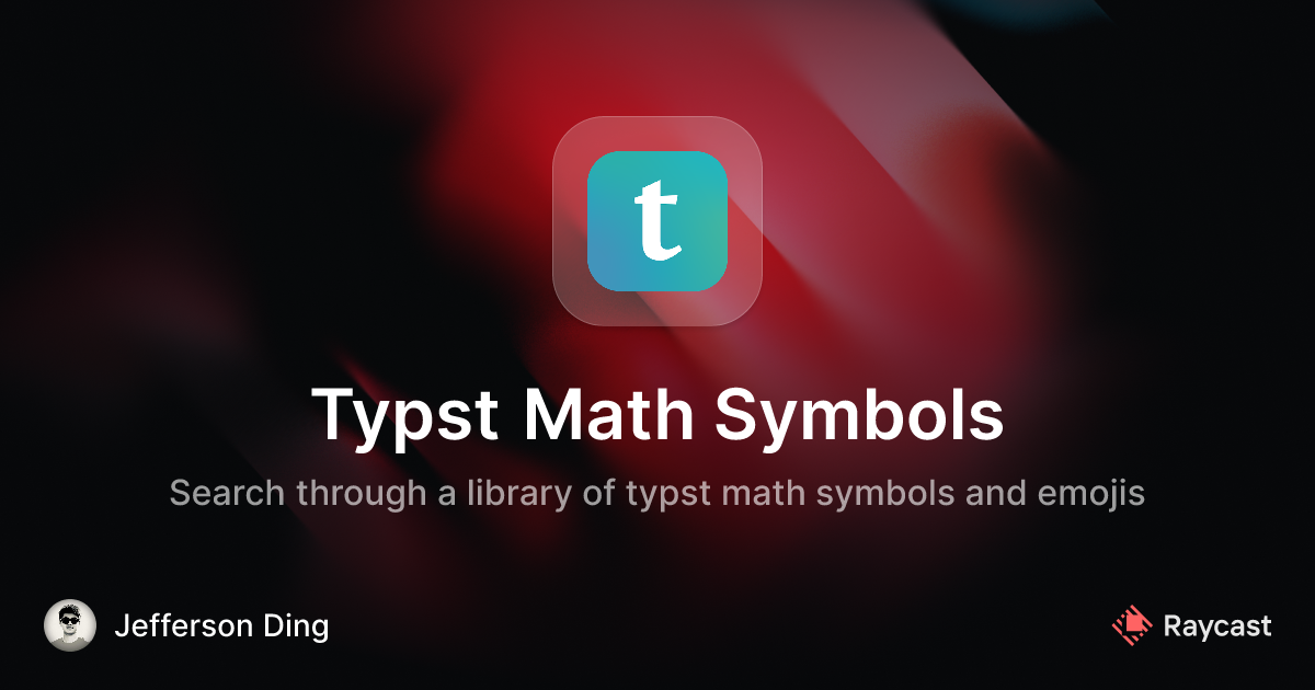 Raycast Store: Typst Math Symbols