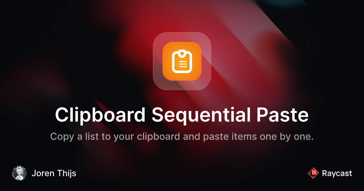 Raycast Store: Clipboard Sequential Paste