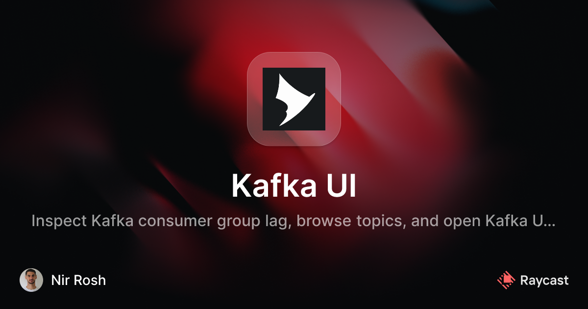 Raycast Store: Kafka UI