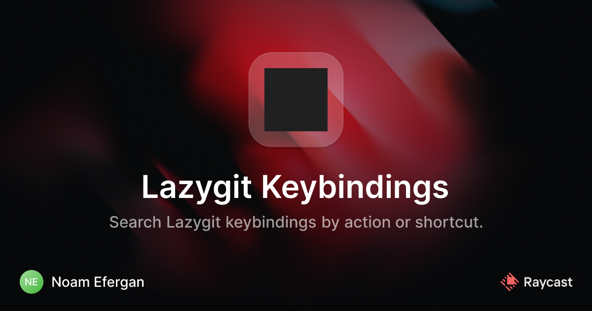 Raycast Store: Lazygit Keybindings