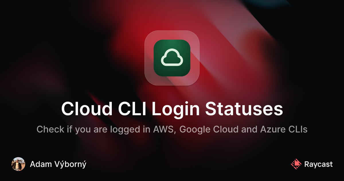 Raycast Store: Cloud CLI Login Statuses