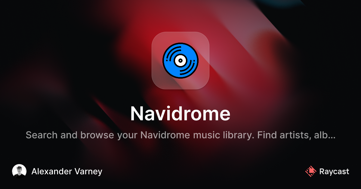 Raycast Store: Navidrome
