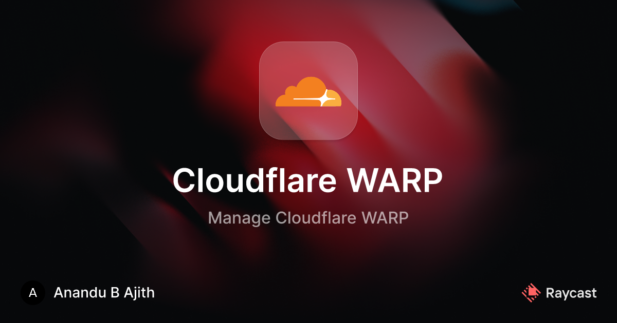 Raycast Store Cloudflare WARP