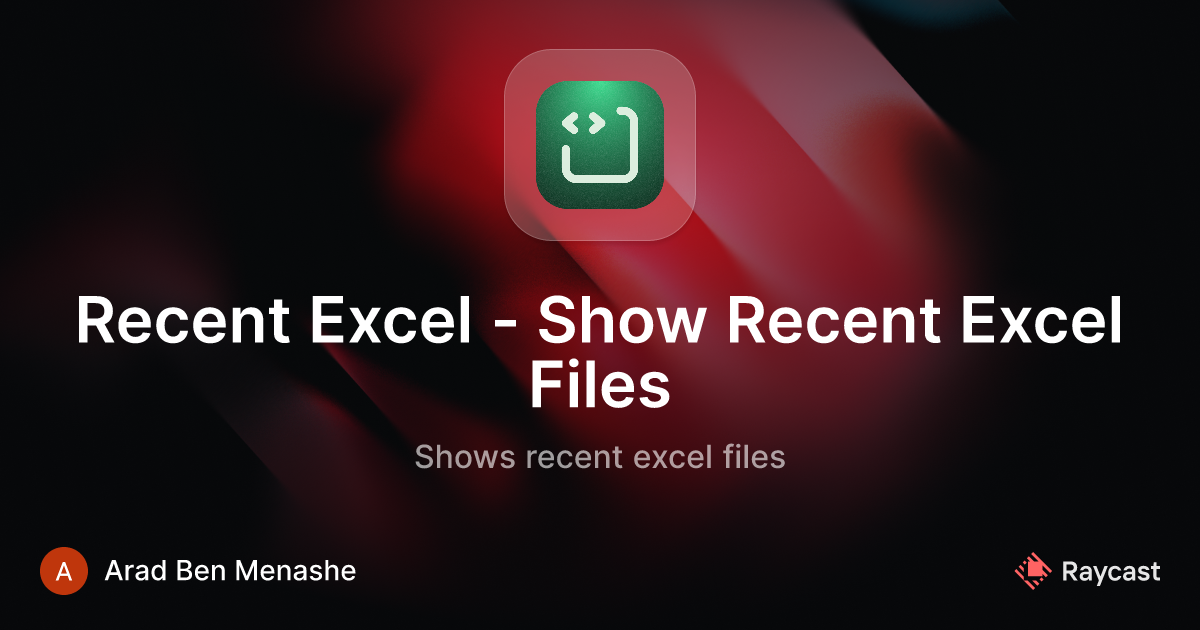 Raycast store recent excel show recent excel files