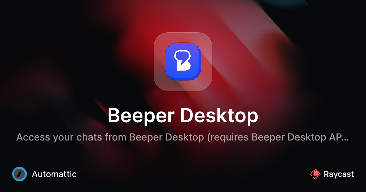 Raycast Store: Beeper Desktop