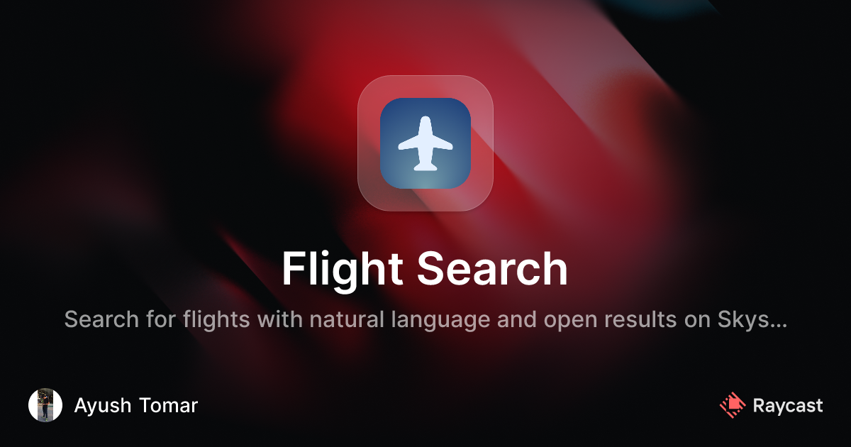 Raycast Store: Flight Search