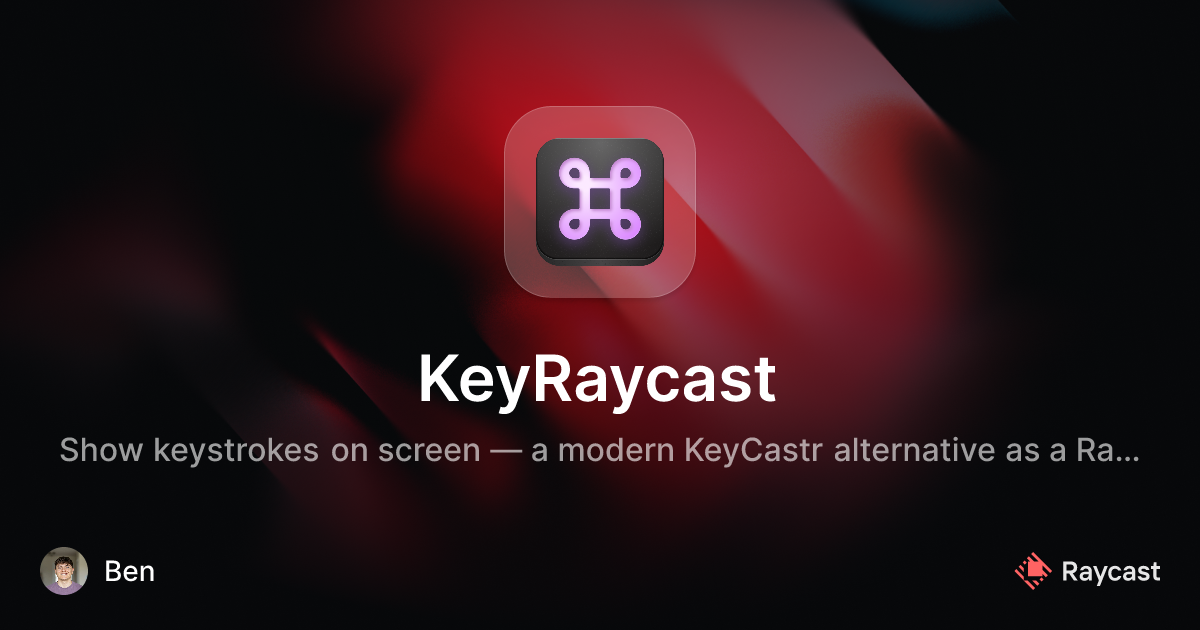 Raycast Store: KeyRaycast