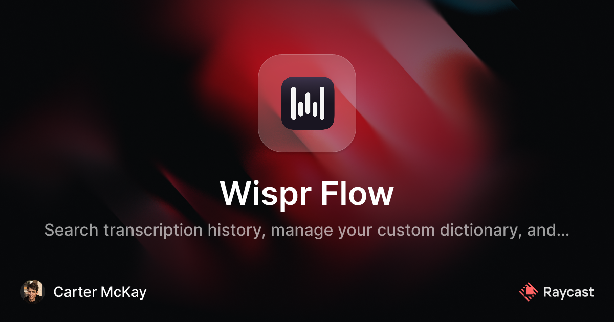 Raycast Store: Wispr Flow