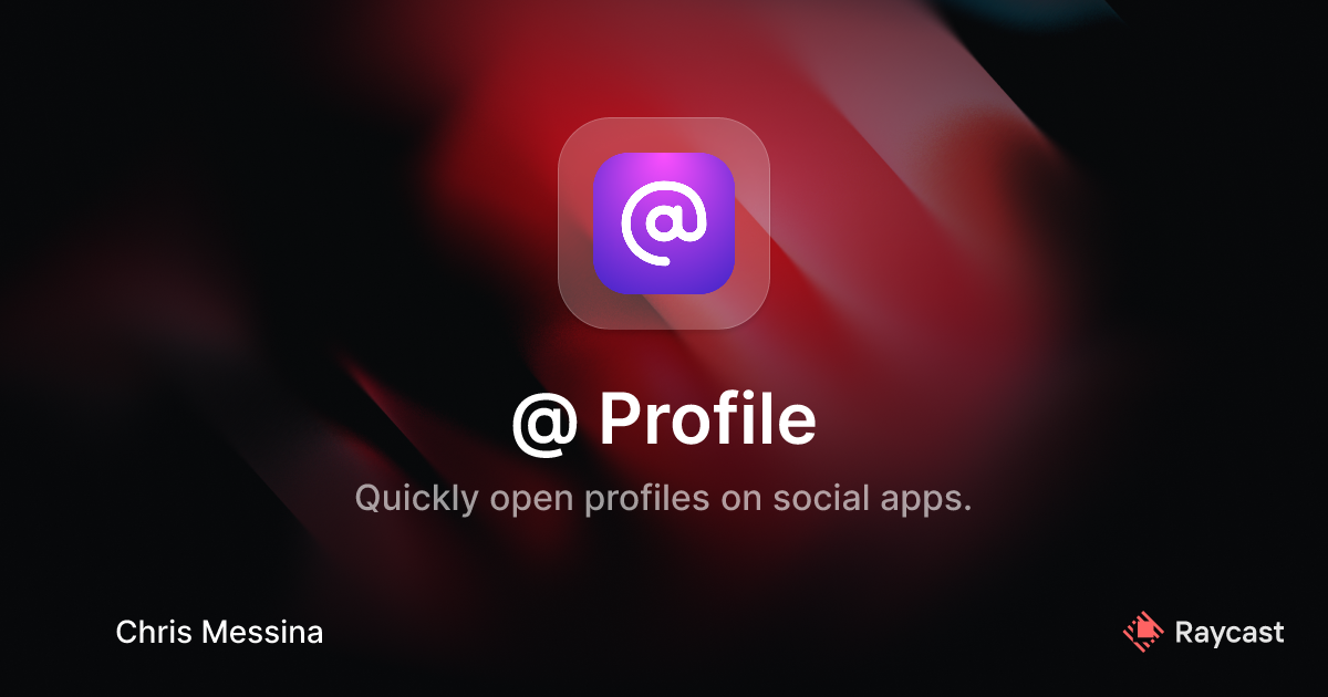 Raycast Store: @ Profile