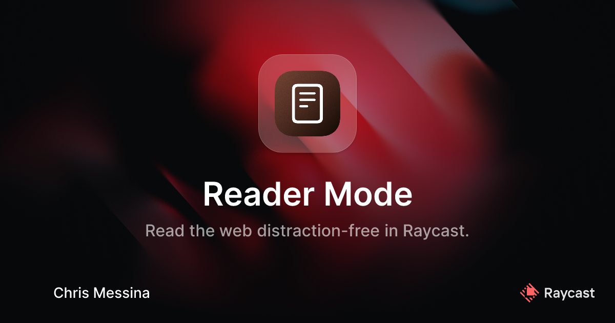 Raycast Store: Reader Mode