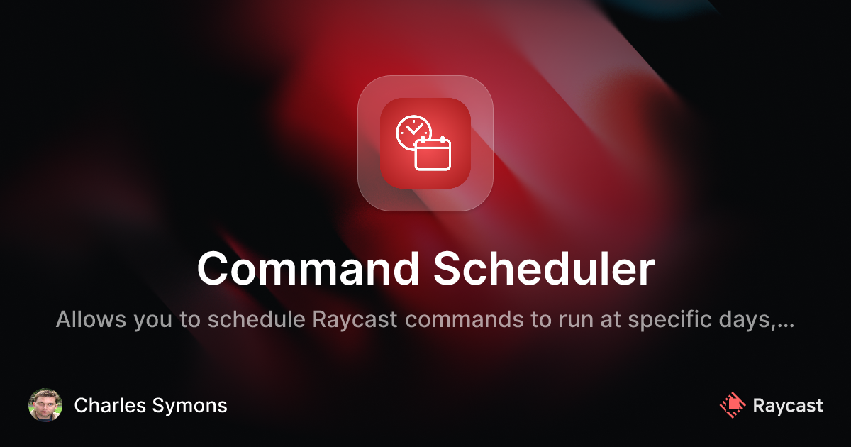 Raycast Store: Command Scheduler