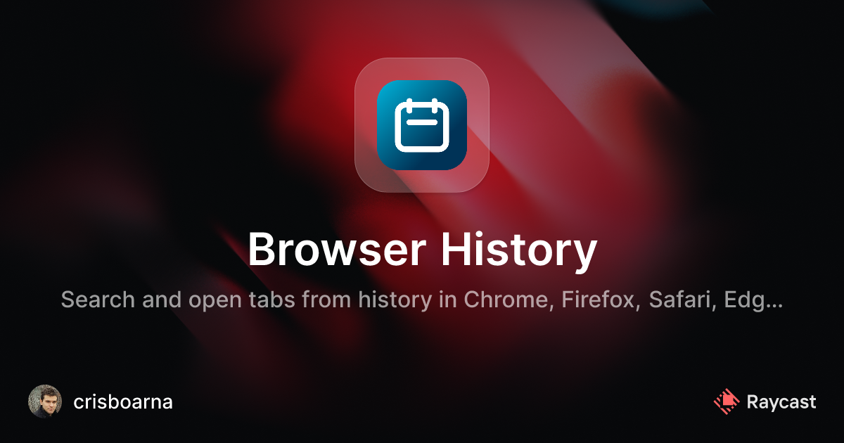 Raycast Store: Browser History