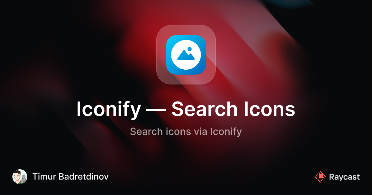 Raycast - Iconify — Search Icons