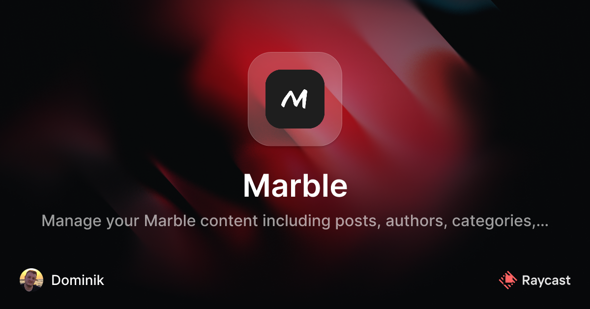 Raycast Store: Marble