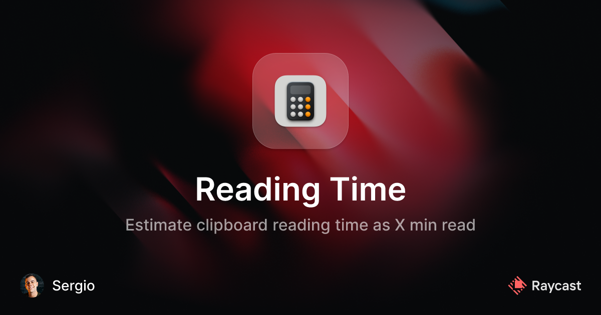 Raycast Store: Reading Time