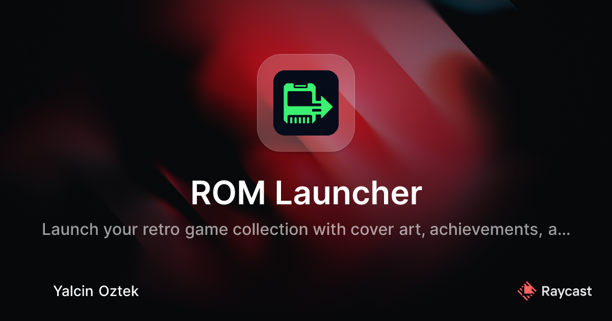 Raycast Store: ROM Launcher