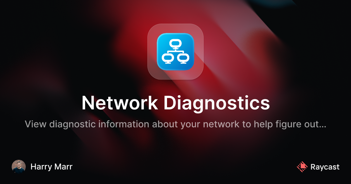 Raycast Store Network Diagnostics commands