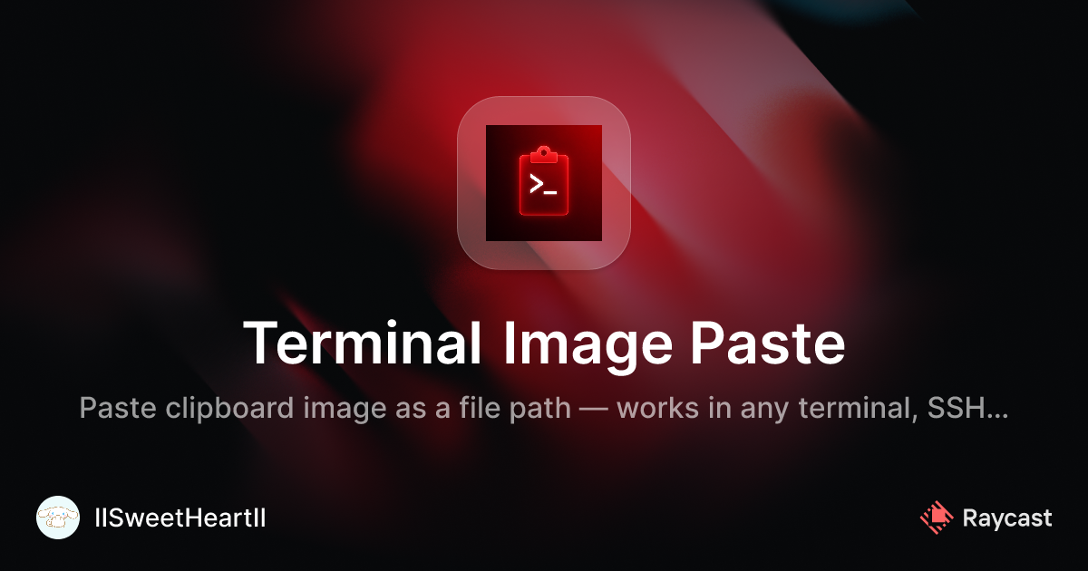 Raycast Store: Terminal Image Paste