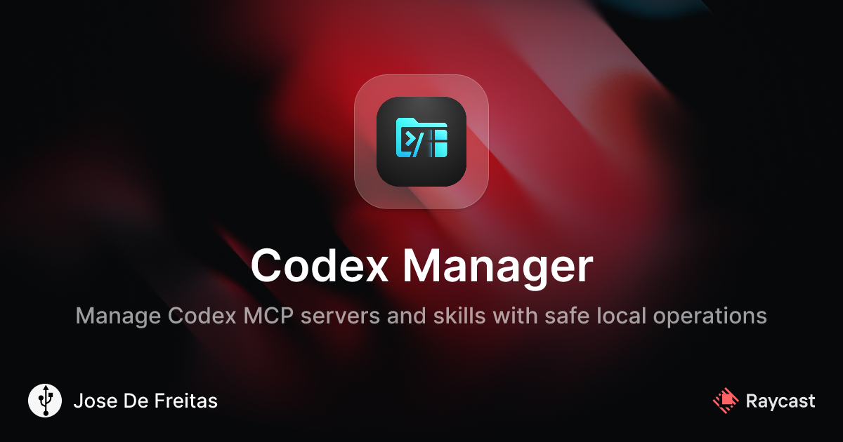 Raycast Store: Codex Manager