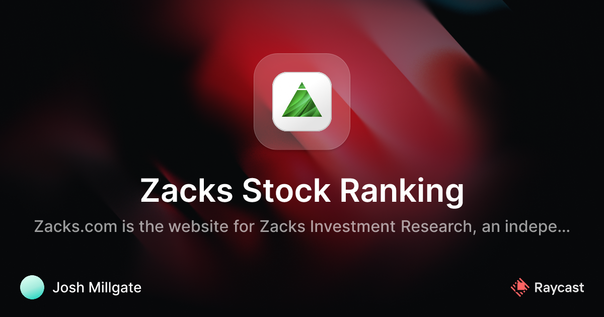 Raycast Store: Zacks Stock Ranking