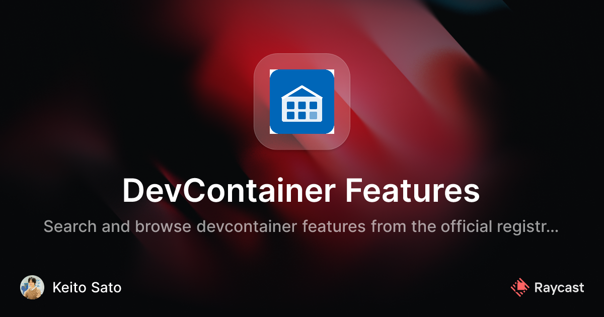 Raycast Store: DevContainer Features