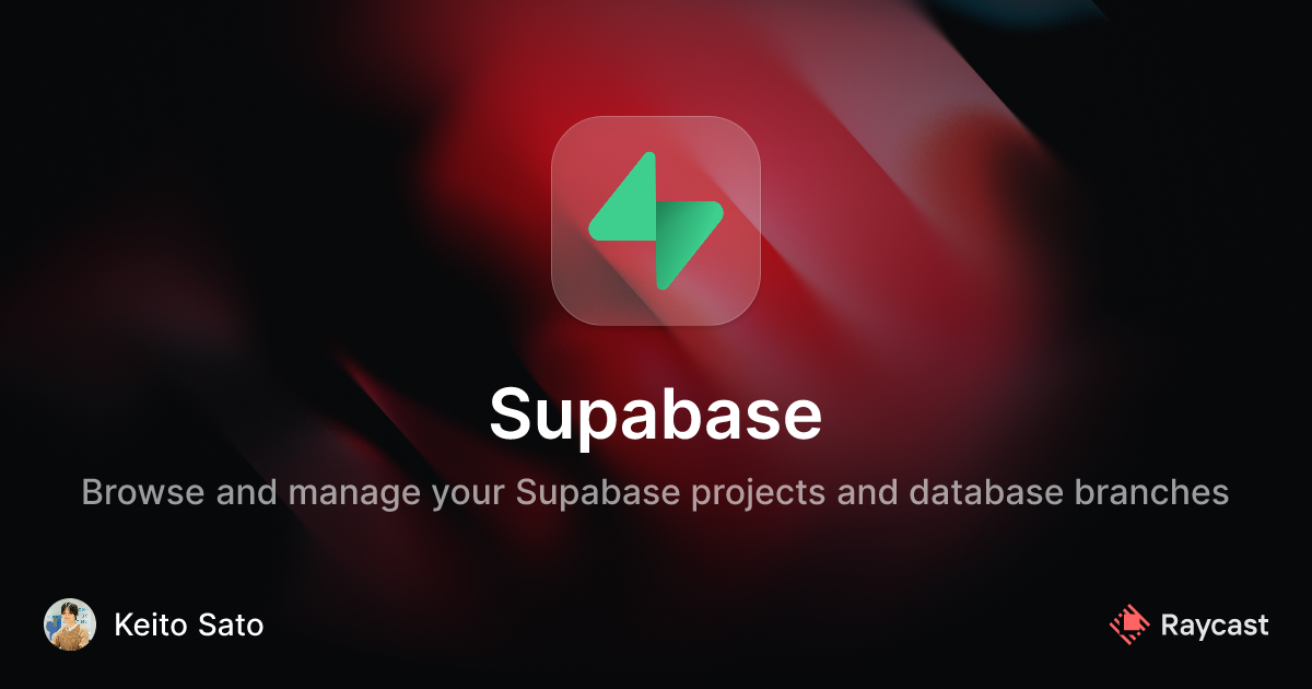 Raycast Store: Supabase