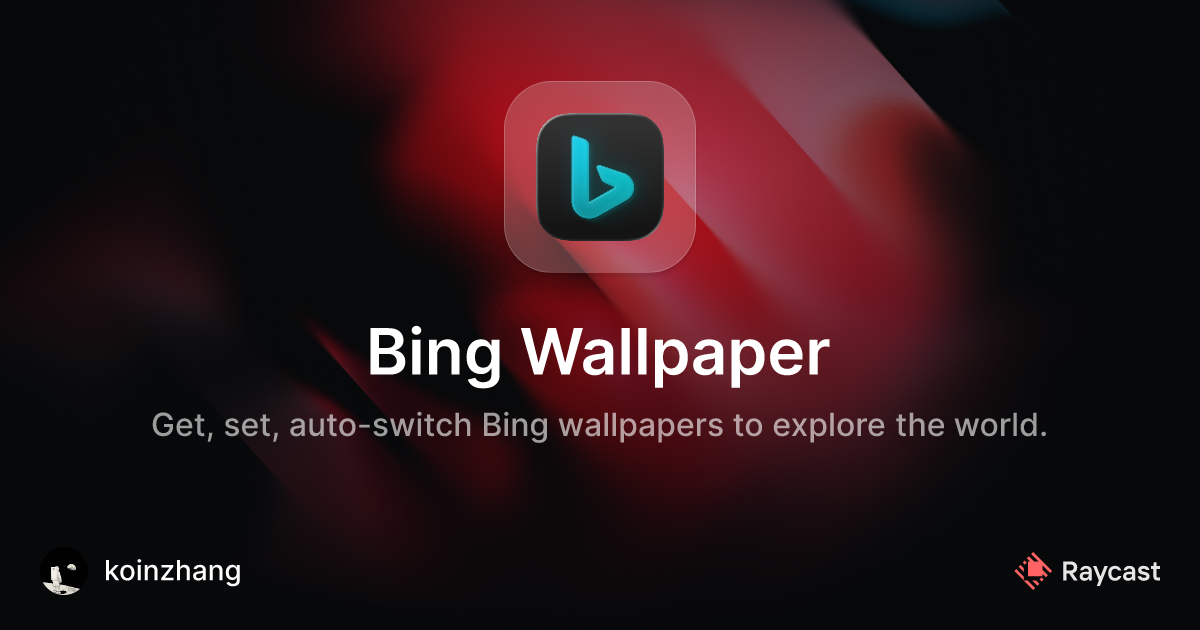 Raycast Store Bing Wallpaper