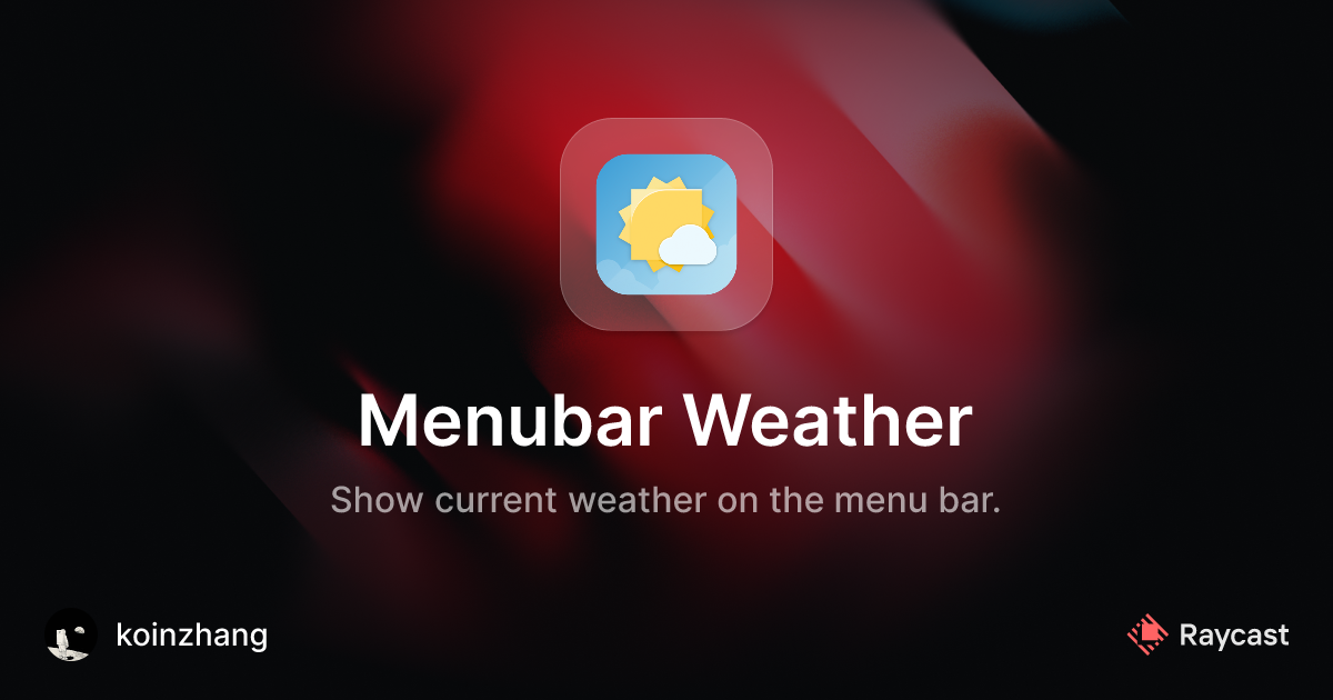 Raycast Store: Menubar Weather
