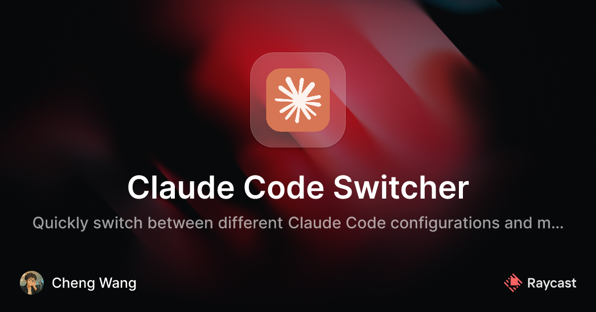 Raycast Store: Claude Code Switcher