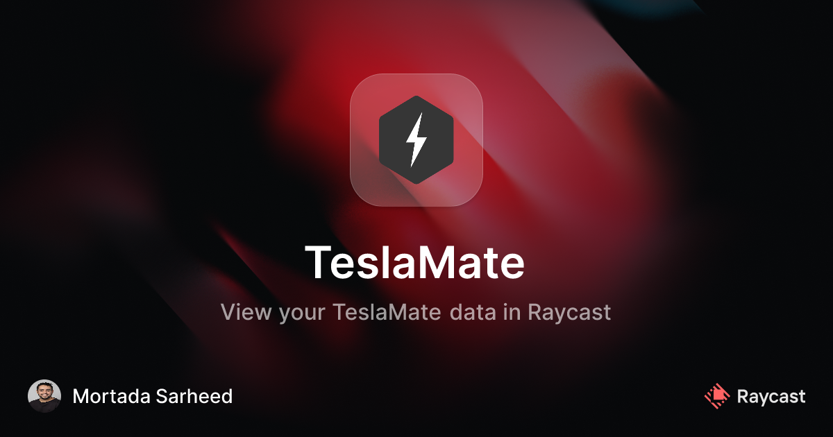 Raycast Store: TeslaMate