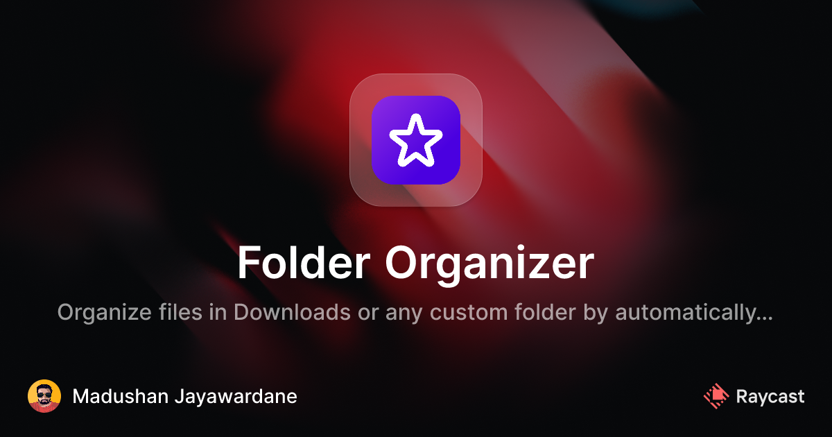 Raycast Store: Folder Organizer