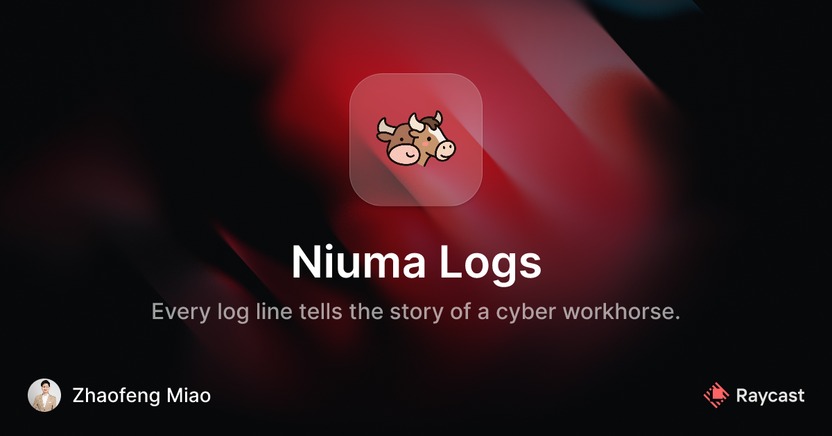 Raycast Store: Niuma Logs