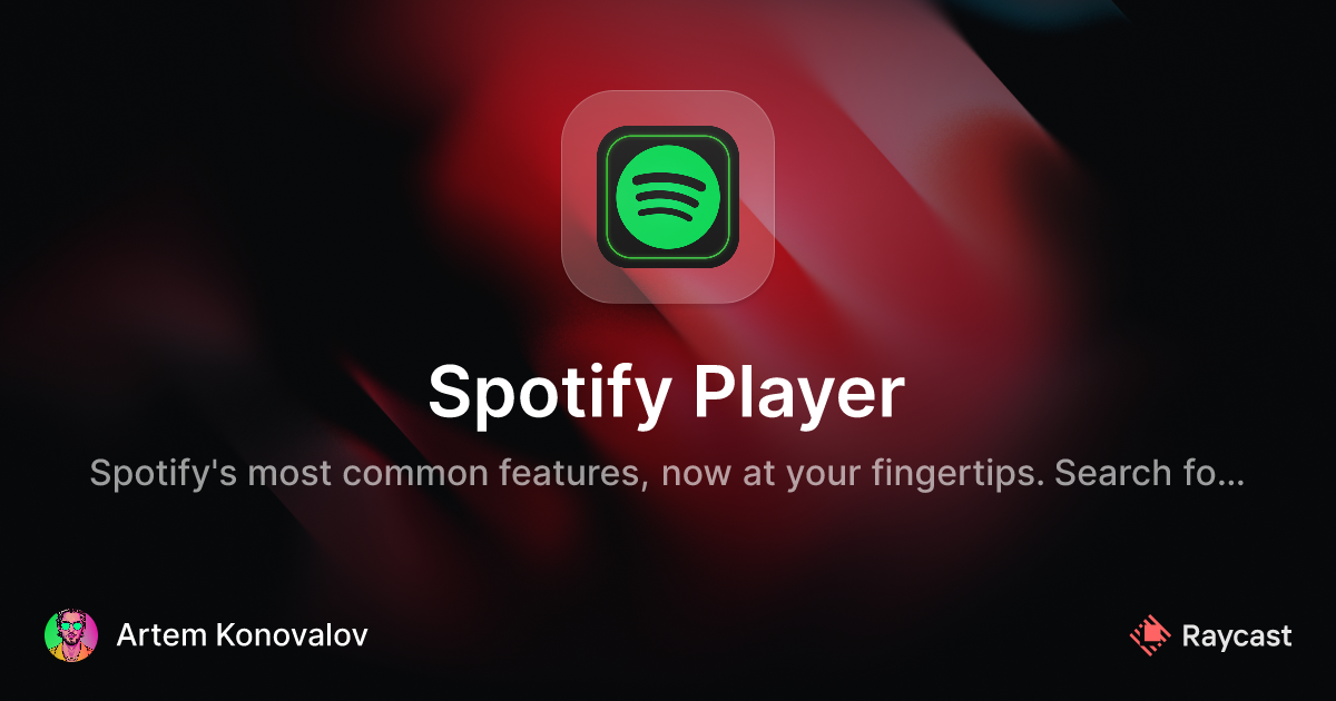 Raycast Store: Spotify Player