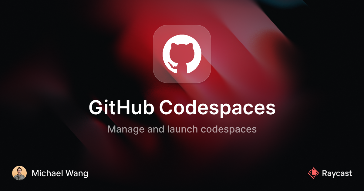 Raycast Store: GitHub Codespaces