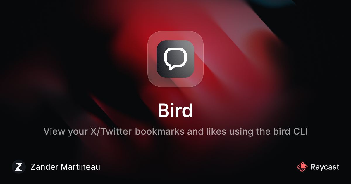 Raycast Store: Bird