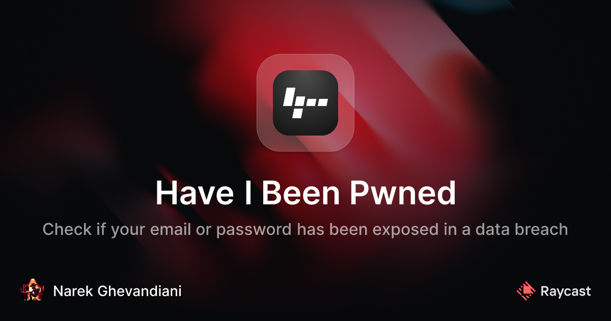 Raycast Store: Have I Been Pwned