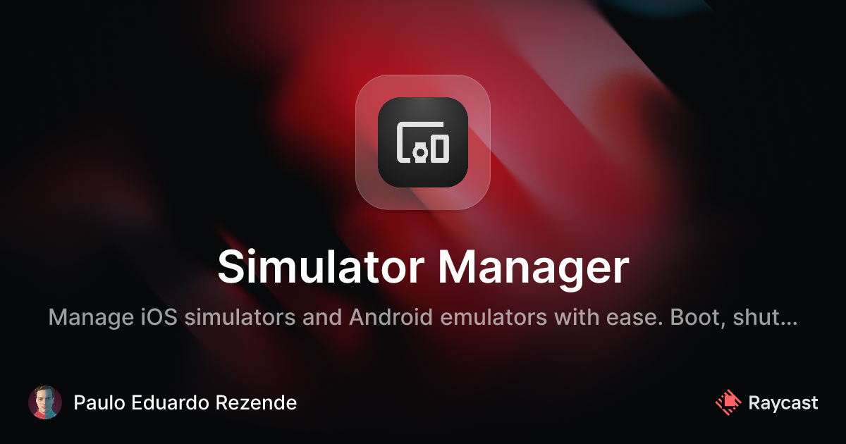 Raycast Store: Simulator Manager