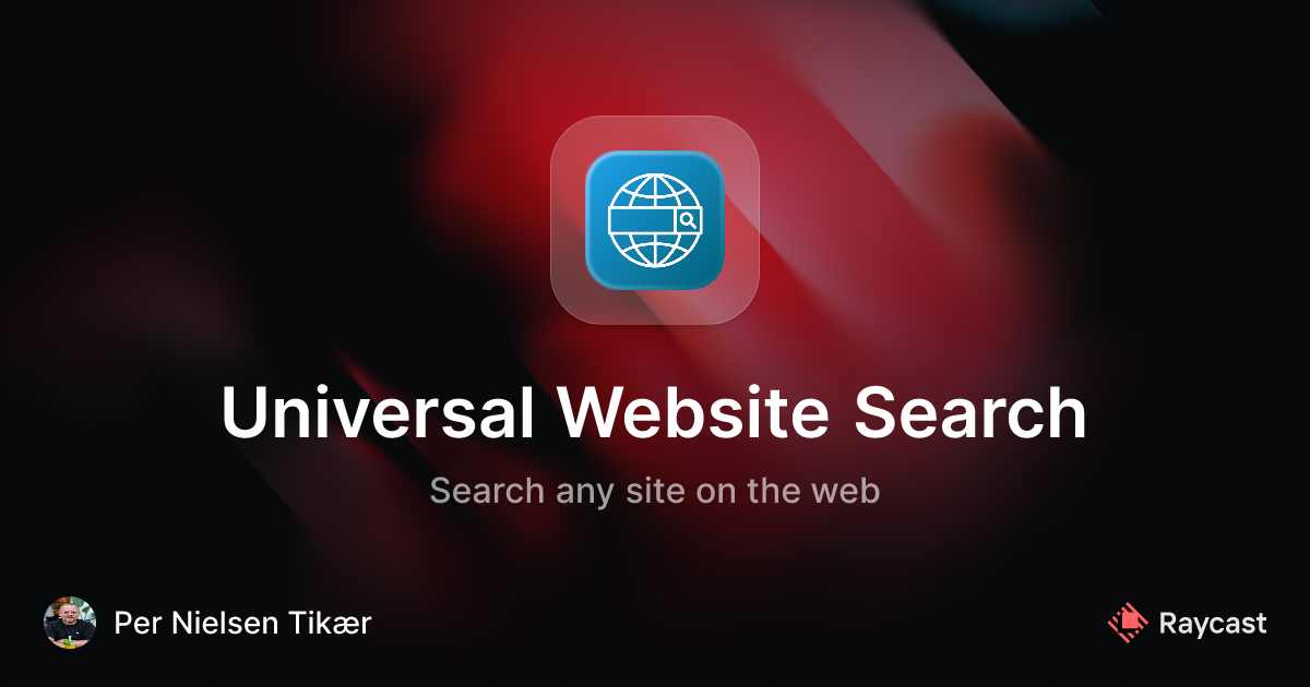 Raycast Store: Universal Website Search