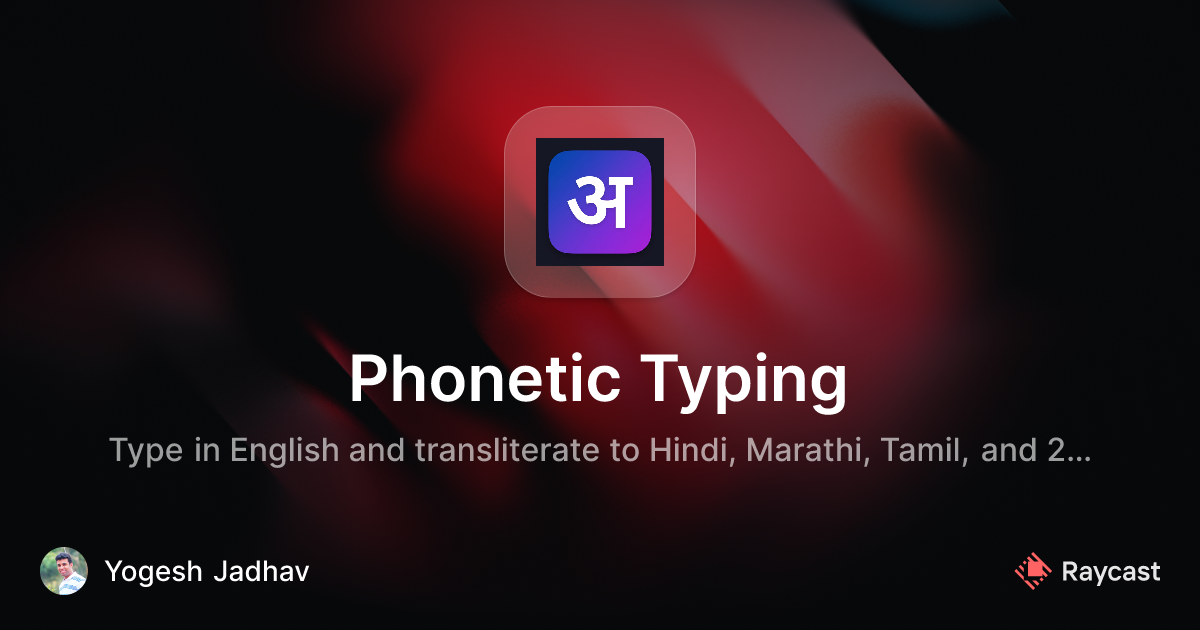 Raycast Store: Phonetic Typing