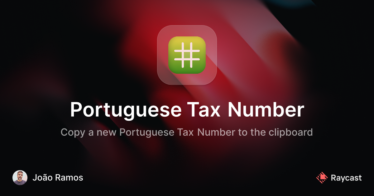 Raycast Store Portuguese Tax Number
