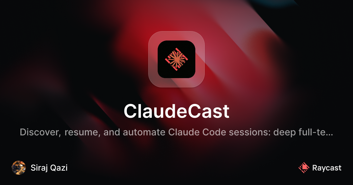 Raycast Store: ClaudeCast